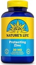 La vida de la naturaleza Zinc Picolinate 30mg Plus 2 mg de cobre - Suplemento Zinc Chelated para inmuno, cardiovascular, piel, función celular y soporte muscular - Garantía de 60 días - 250 Serviciones, 250 cápsulas