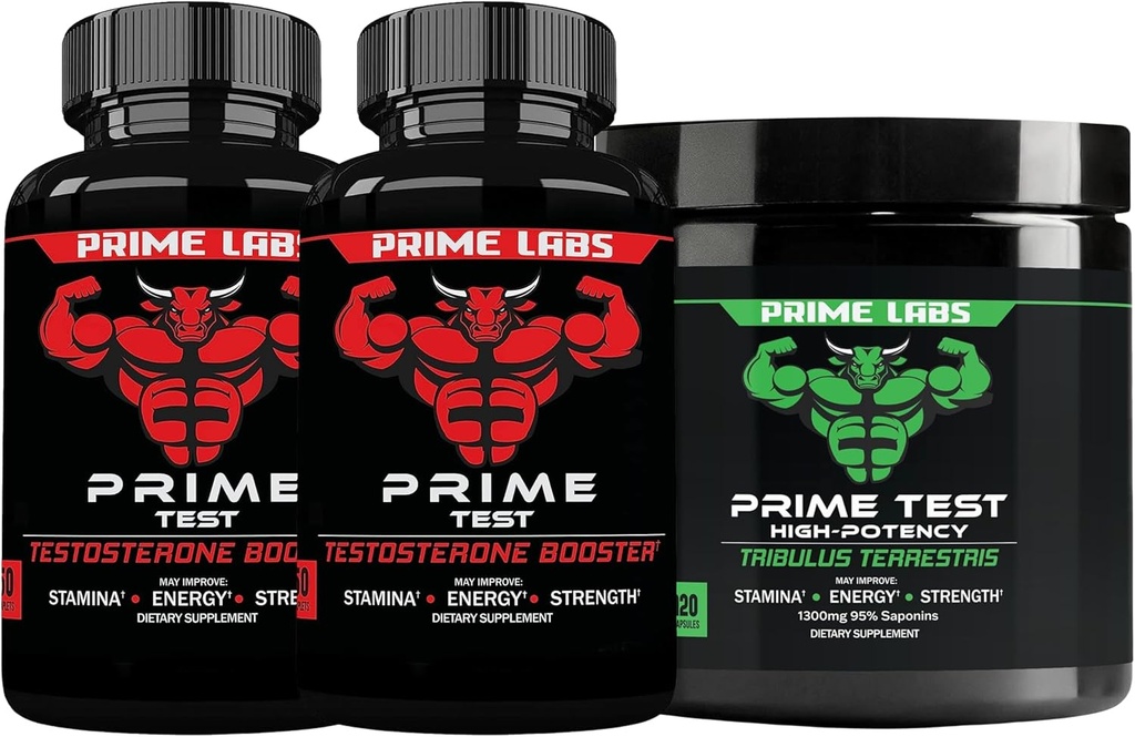 Primer Booster de Testosterona (60 ct, 2-Pack) + Tribulus Terrestris (120 ct)