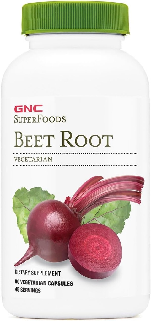 GNC SuperFoods Beet Root, Provides 60mg of Chlorophyll, 90 Capsules