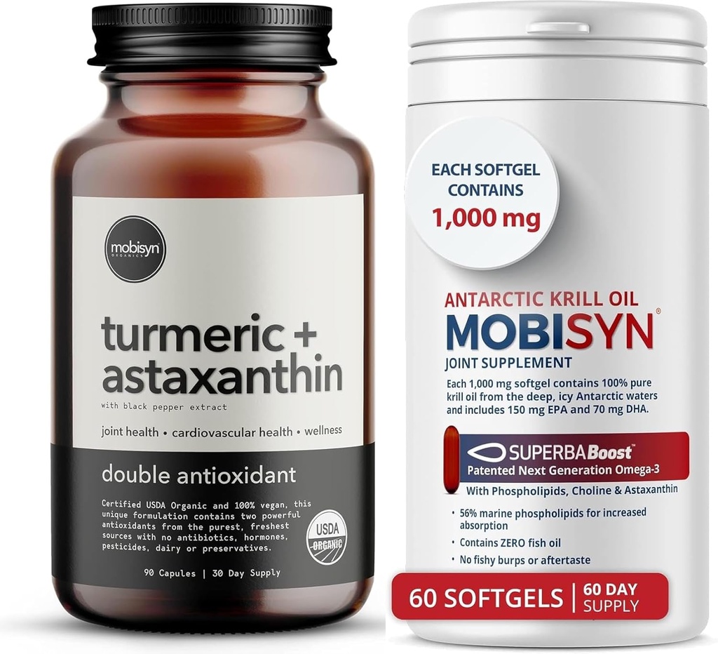 Orgánica Turmérica con Astaxanthin Suplemento + Aceite de Krill puro