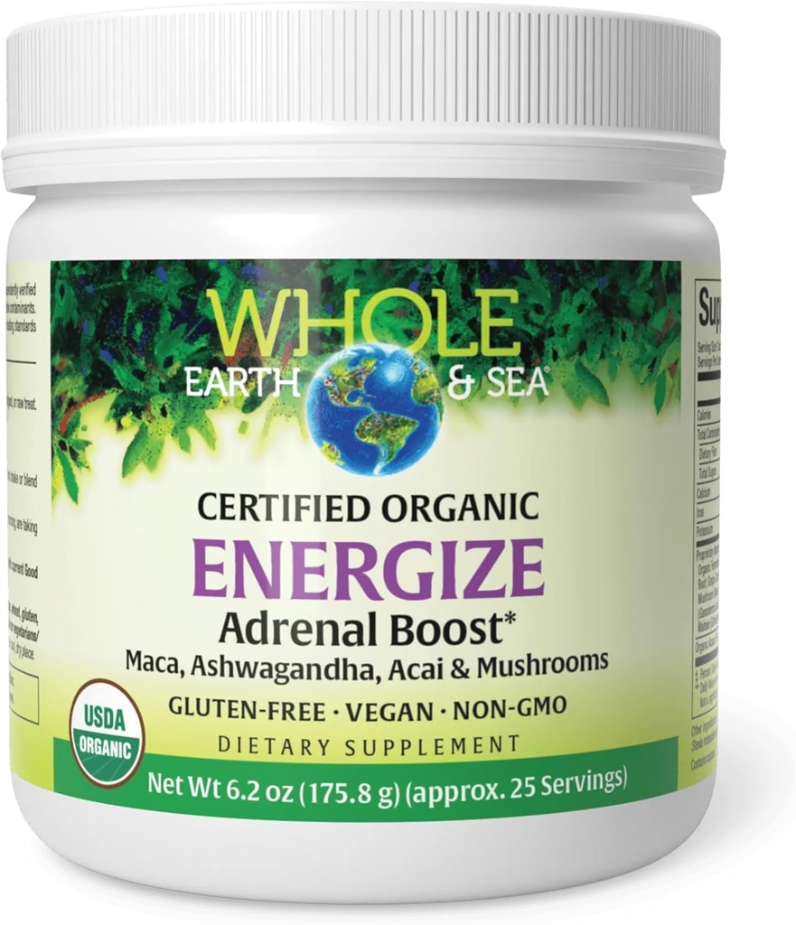 Mar entero de Factores Naturales, Energice el Booto Adrenal con Maca Root, Ashwagandha &amp; More 6.2 oz Powder
