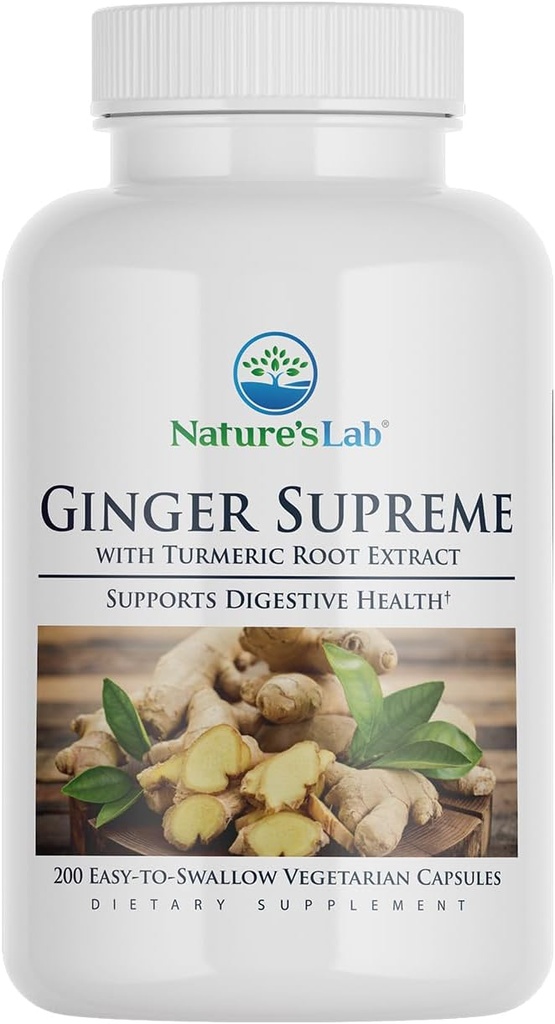 Lab Ginger Supreme de la naturaleza - Extracto de jengibre, Extracto Turmérico - 200 Ct