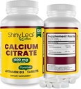 Hoja brillante Calcio Minis 600 mg - Tablas diarias de Calcio Citrato 600mg Plus Vitamina D3 para Bariatric Post-Op y Bypass gástrico para Mujeres y Hombres, Fácil de Tragar, Made in USA, Vegetariano - 120 Ct.