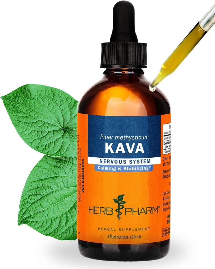 Ecológico Kava Extract líquido para estrés Soporte " Relajación: Vegan Kava Extract, Non-GMO Kava Tintura para calma " Mood relajado, libre de gluten, 4 Oz Silencioso hasta 3 meses Suministro