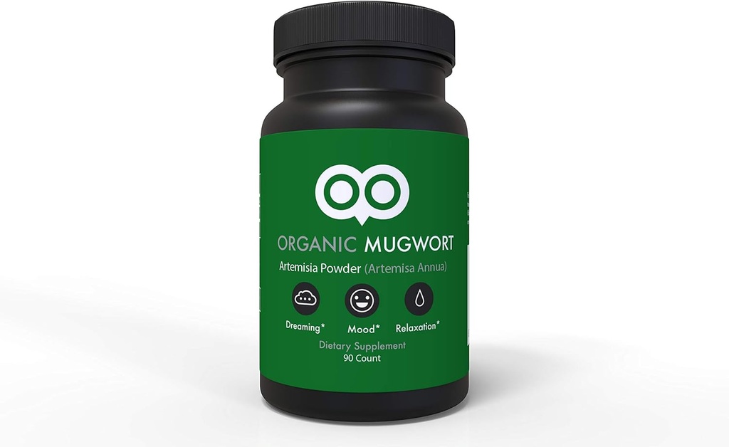 Mugwort Organic Capsules 450 mg - 90 Capsules - Vegan - Por Dream Leaf - Made in USA - Mood, Dreaming, Relax, Digestion - Mugwort As Artemisa Annua)