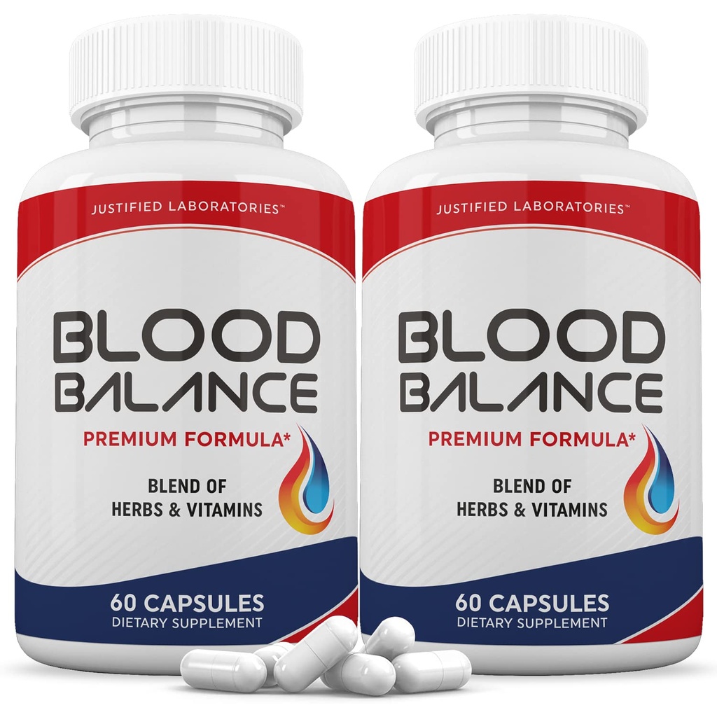 Justified Laboratories (2 Pack Blood Balance Advanced Formula 620MG Formula Supplement Pills 120 Capsules