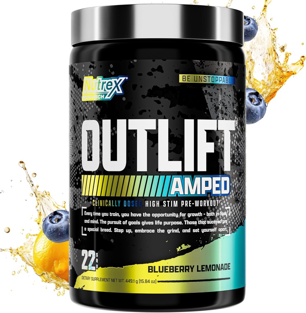 Pólvora de entrenamiento, Citrullina de 6G, 3.2G Beta Alanine, Alpha GPC, CognatiQ, Extreme Energy, Bombas Masivas, Electrolitos, Nootropics Blueberry Lemonade - 22 Serv