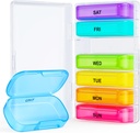 ZIKEE 7 Packs Extra Large Pill Organizer, Portable Pill Box 7 Day for Pocket, Purse, Weekly Pill Case with Dual-Protection Design, Pill Container for Medication, Vitamina, Fish Oil, Supplement