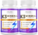 ZELSO (2 Pack K3 Mineral Weight Pills for Women and Men, K3 Mineral Pills - K3 Salt Mineral, Vitamina + K3 Capsules Suplemento para Keto Weight Pérdida - 2 Months Supply