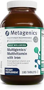 Metagenics Multivitamínico con Hierro - Tabla multivitamínica de liberación rápida - para la salud ósea, metabolismo de Homocisteína y soporte antioxidante* - No GMO &amp; Gluten Gratis - 180 Tabletas