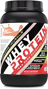 Increíble Muscle 100% Whey Protein Powder *Fórmula avanzada con Whey Protein Isolate como un Ingrediente primario junto con Concentrado de Proteína ultra filtrada (Strawberry, 2 lb)