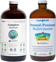 LIQUIDHEALTH Complete Multiple &amp; Prenatal/Postnatal Multiple Liquid Vitamin Bundle - Adult Daily Multivitamins for Men &amp; Women, Immune Support, Pregnancy Vitamins for Mom & Baby - USA Made, Vegan
