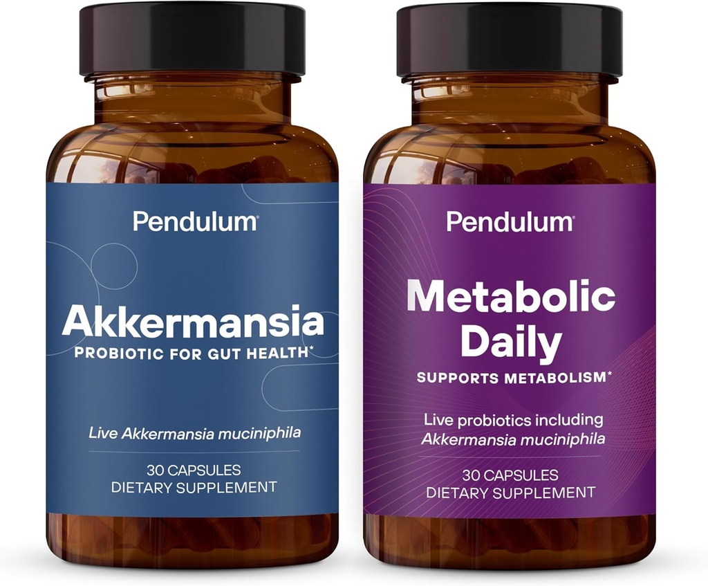 Pendulum Akkermansia &amp; Metabolic Daily Bundle - Suplementos Probióticos en Vivo Fortalecer El Anillo Gut, Soporte GLP-1 Producción, Apoyo Metabolismo