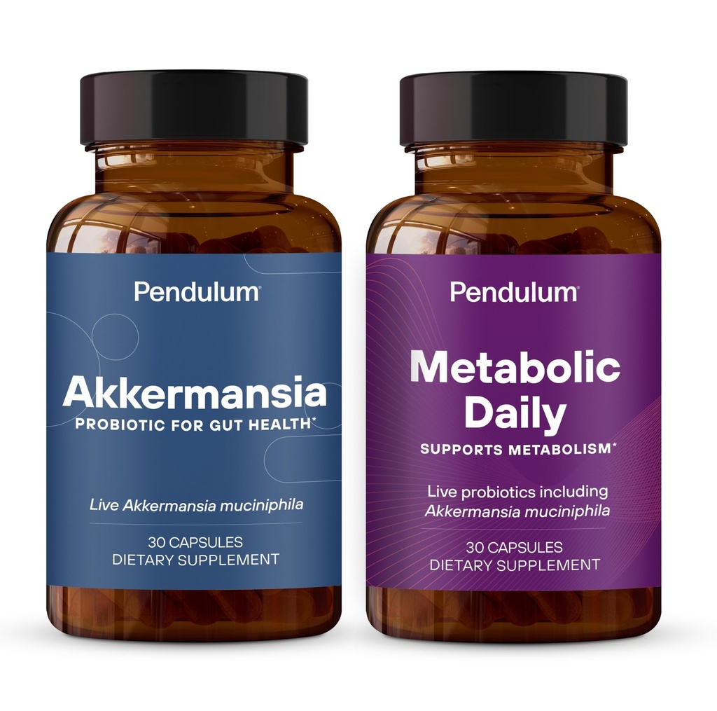 Pendulum Akkermansia &amp; Metabolic Daily Bundle - Suplementos Probióticos en Vivo Fortalecer El Anillo Gut, Soporte GLP-1 Producción, Apoyo Metabolismo