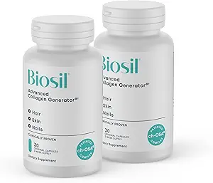 Biosil Collagen Booster Suplemento - 30 cápsulas originales, paquete de 2 - Activador de ch-OSA patentado para la piel, el cabello, uñas &amp; juntas - Soportes Producción natural - 30 días de suministro
