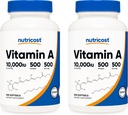 Nutricost Vitamina A 10,000 UI, 500 Softgels (2 Botellas)