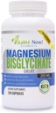 Magnesium Bisglycinate 200mg 100% Chelated - Max Absorption " Bioavailability, Fully Reacted " Buffered, No Laxative Effect - Sleep, Energy, Leg Cramps, Headaches - Non-GMO