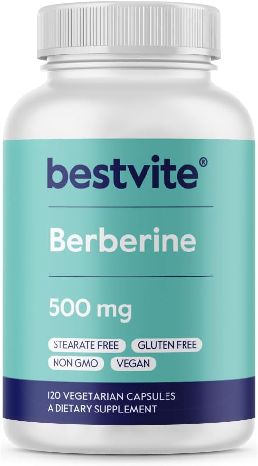 Berberine 500mg Por Capsule (120 Vegetarian Capsules) - No Fillers - No Stearates - No Flow Agents - Vegan - Gluten Free - Non GMO