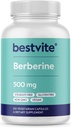 Berberine 500mg Por Capsule (120 Vegetarian Capsules) - No Fillers - No Stearates - No Flow Agents - Vegan - Gluten Free - Non GMO
