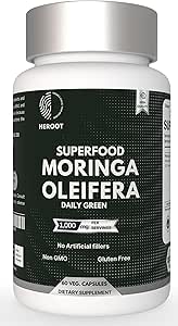 Orgánica Moringa Capsules ← Green Moringa Leaf Suplemento de Energía, Metabolismo & Immune Support – 60 cápsulas, Superalimentos Naturales