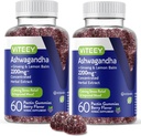 Viteey Ashwagandha Gummies with Ginseng & Lemon Balm - Mood, Calm &amp; Stress Support Ashwagandha Suplementos - Vegan, Gluten-Free - 120 Conde