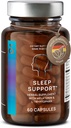 N°6 Natural Sleep Support with Melatonin 1 mg " L-Tryptophan - Passionflower, Valerian Root " Más - Suplemento mejorado del sueño - 60 cápsulas para noches de descanso