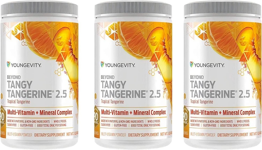 Youngevity Beyond Tangy Tangerine 2.5 Tropical Tangerine Ultimate Multi-Vitamin & Mineral Complex - Fabricado con alimentos naturales y completos TEN 8.000 ORAC (3)