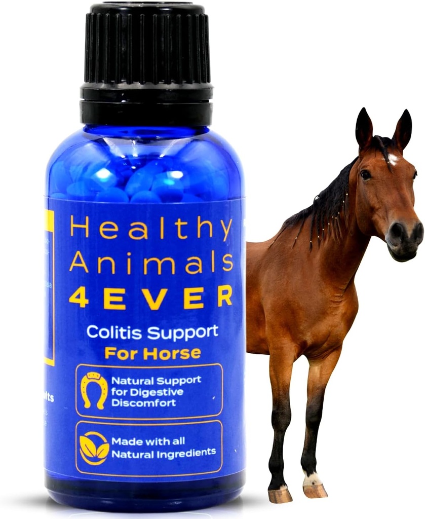 HA4E - Soporte para colitis de caballos - Ayudante para la diarrea y la deshidratación - Cuidado preventivo - Suplemento Homeopático Natural de alta eficacia - 300 Cuadros