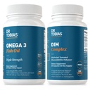 Dr. Tobias Omega 3 Fish Oil and DIM Complex Supplements, Supports Heart, Brain Immune Function and Hormone Balance for Women &amp; Men with BioPerine, Borccoli Extract &amp; Calcium D-Glucarate, 60 cápsulas
