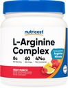 Nutricost L-Arginine Complex (Fruit Punch, 60 Servings) - Gluten Free, Non-GMO