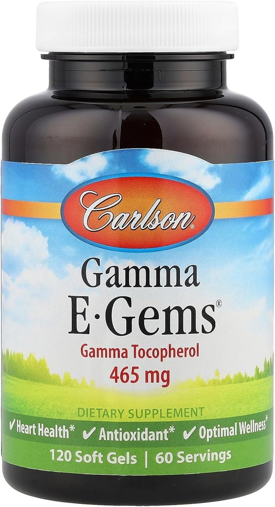 Carlson Labs Gamma E-Gems, Gamma Tocopherol, 465 mg, 120 Softgels