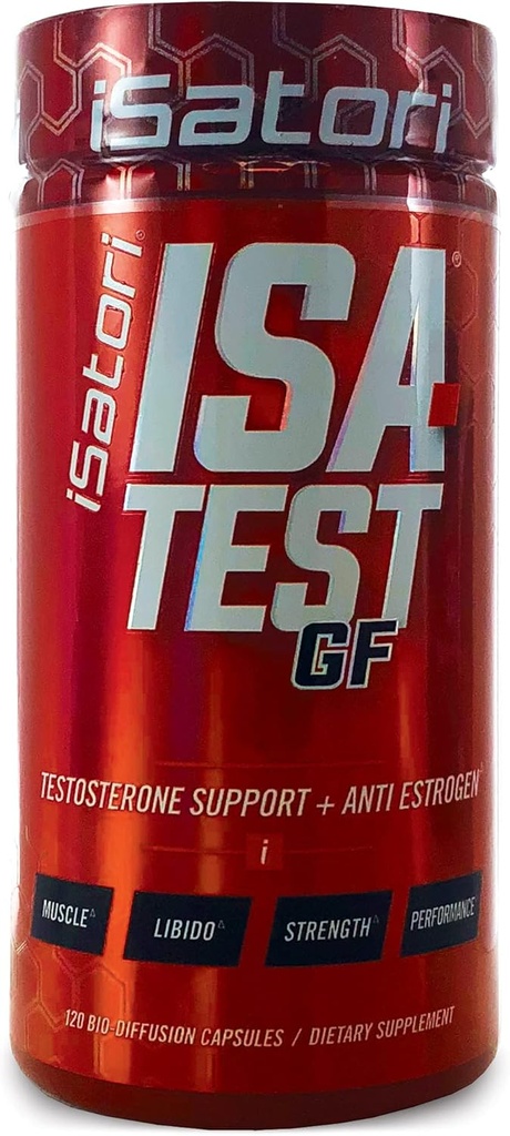 iSatori ISA-Test GF High Performance - Gain Strength and Increase Muscle Mass - Hardcore Training for Exercise and Sports - Complejo antiestrógeno libre de gluten - 120 cápsulas