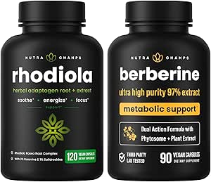NutraChamps Full Stress &amp; Metabolic Balance: Rhodiola &amp; Berberine Duo