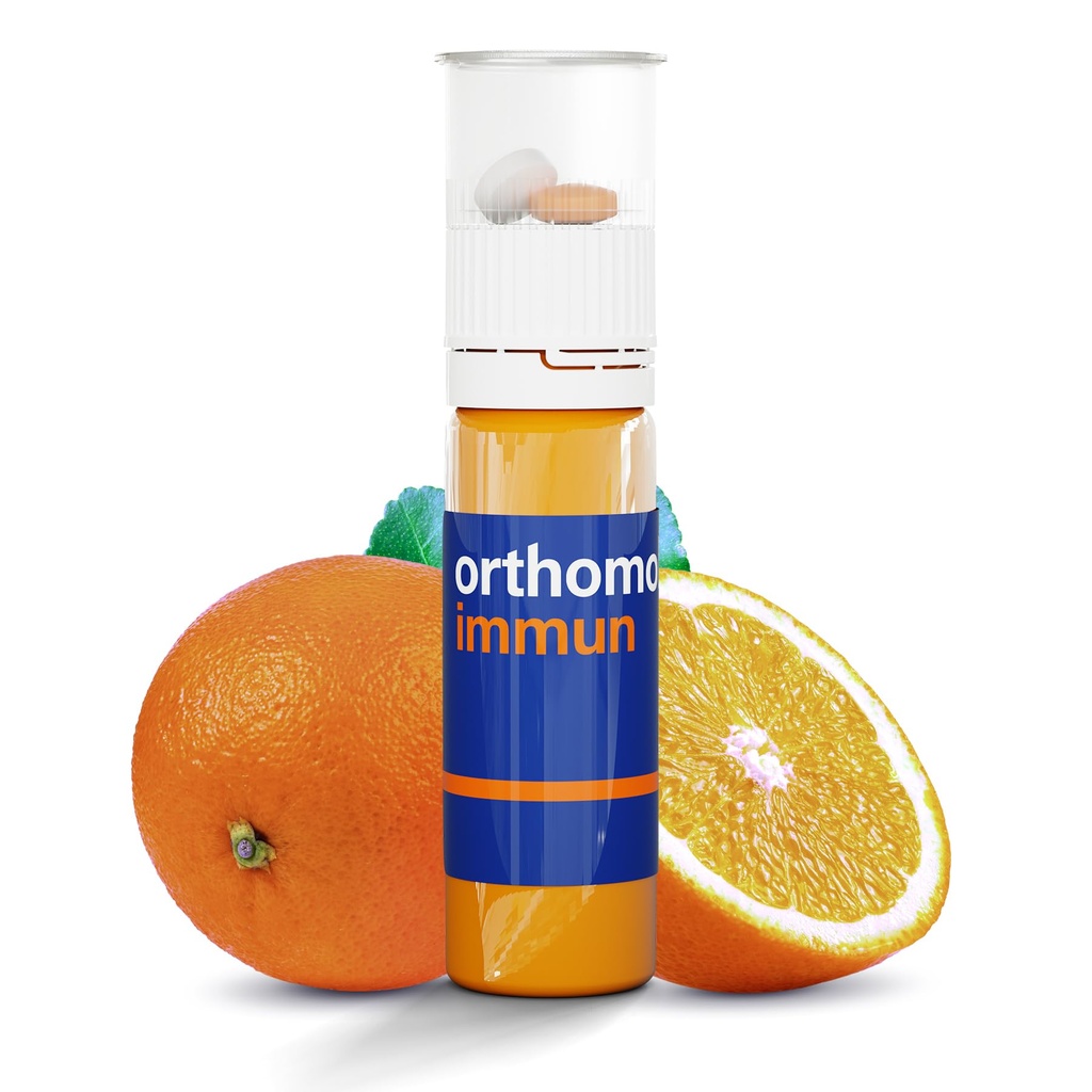 Orthomol Immun Vial, Daily Liquid Immune Support Supplement, 7-Day Supply, Incluye vitaminas A, B, C, D, E, Zinc & Iodine, Premium Formula for Enhanced Immune Defense & General Vitality