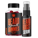 Crecimiento de barba salvaje Doble amenaza: Crecimiento de barba Gummies y kit de suero para hombres - Biotina, cafeína " Aceite de crecimiento esencial para el cabello facial más completo, más grueso - Vitaminas de barba " Aumento del crecimiento de la barba