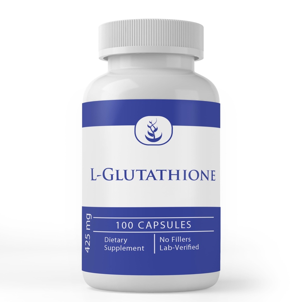 PURE ORIGINAL INGREDIENTES L-Glutathione, (100 cápsulas) Reducido, siempre puro, sin aditivos ni artillería, Lab Verified