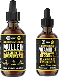 HERBIFY Bundle - Mullein Leaf Extract & Vitamin D3 - Respiratory Support & Immune Boost