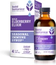 Bold Botanica Elderberry Elixir – 65x extracto concentrado - Sin azúcar - Kid Friendly - Black Elderberry Syrup with Aronia Berry for Immune Support - 4 Fl. Oz.