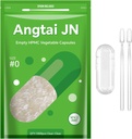Tamaño 0 Cápsulas Vacío Planta Vegana Basado Clear (1,000 Conde) Gluten Free, Non-GMO, Halal Certified Pill Caps Kit de llenado con 2 cucharas para DIY vegetariano Sus propios Suplementos
