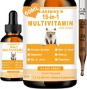 15 en 1 Multivitamínico para Perros - Perro Multivitamina Liquid Support Joint, Gut & Immune Health - Canine Digestion, Heart, Skin & Coat Health - Vitamin Supplements for Puppy - Bacon Flavor