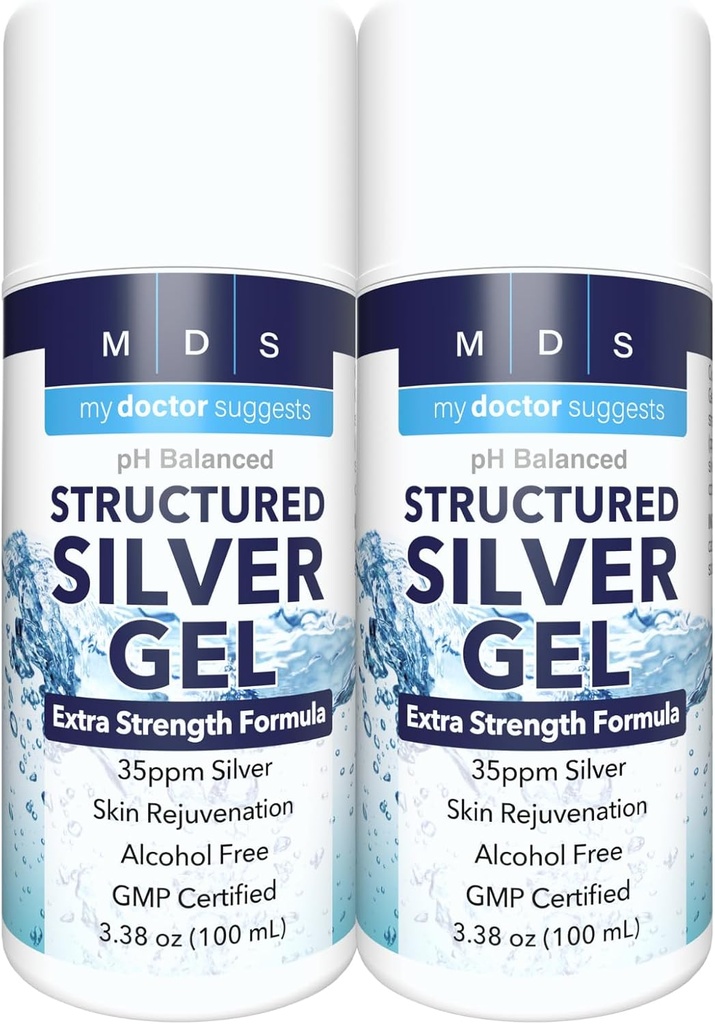 Colloidal Silver Gel Extra Strength - 35ppm Activated Colloidal Silver Gel para potencia máxima - Made in USA - Formula estructurada en un conveniente 2 Pack