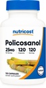 Nutricost Policosanol 25mg, 120 Capsules - Gluten Free, Non-GMO, and Vegetarian Friendly