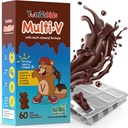 YUM-V'S - Osos de chocolate multivitamínicos para niños - Multivitamínico para niños Suplemento - 16 Vitaminas &amp; Minerales - Vitaminas incluyendo D, Zinc, C, B Complejo &amp; Más, 60 Conde Pack de 1