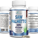 Extra Strength Saw Palmetto - 45% Extract Prostate Supplement, Decrease Frequent Urination, DHT Blocker for Hair Growth, Non-GMO, 100 cápsulas