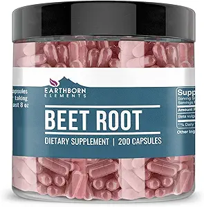 Earthborn Elements Beet Root 200 Capsules, Pure & Undiluted, No Additives