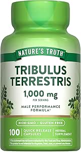 La verdad de la naturaleza Tribulus Terrestris for Men TEN 1000mg ANTE Capsules TENIDO NO GMO &amp; Gluten Suplemento gratuito