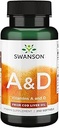 Swanson Vitamina A &amp; D Skin Eye Immune System Health 250 Sgels