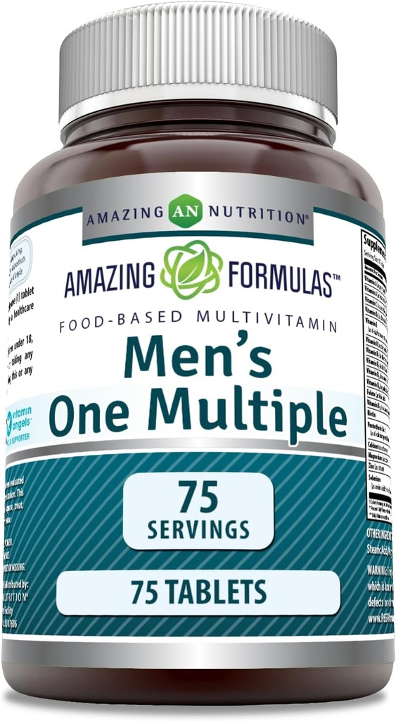Fórmulas asombrosas Multivitamínico para Hombres TENIDO Alimentos Basados en las Tablas Suplemento TENIDO Perfect Blend of Vitamins, Minerals, 25 Millones de probióticos de la UF &amp; enzimas basadas en alimentos (1 Pack, 75 Cuenta)