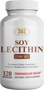 LFE HEALTH Lecithin 1200mg, alta potencia, 120 Softgels, combinación natural de ácidos grasos esenciales para apoyar la función cerebral y nerviosa- grado de alimentación de lecitina, 1200 mg por ser, suplemento dietético