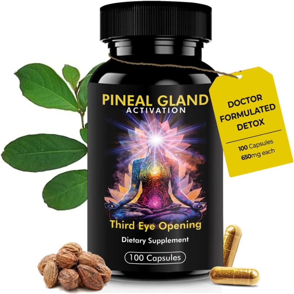 Suplemento de activación del Pineal Gland - apoya la decalcificación, el despertar del tercer ojo, la intuición y la claridad mental - 100 cápsulas Vegan